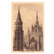 TORRE DI S. GOTTARDO, MILAN, MILANO , ITALY unused antique postcard, #