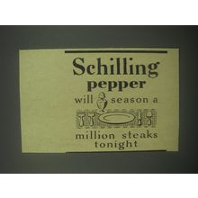 1937 Schilling Pepper Ad - Schilling pepper will season a million steaks tonight