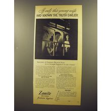 1945 Zonite Feminine Hygiene Ad - If only this young wife had known the truth