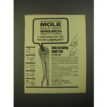 1967 Mole Self-Grip Wrench Ad - Locks on leaving hands free for other work