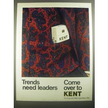 1967 Kent Cigarettes Ad - Trends need leaders Come over to Kent
