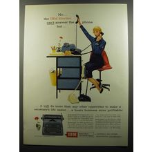 1956 IBM Electric Typewriter Ad - No the IBM Electric can't answer the phone