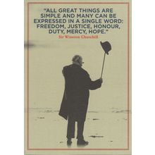 Winston Churchill Military Cinema Film Premiere Famous Quotation Postcard