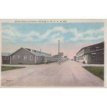 1918 Street Scene At Camp YMCA & Camp Dix Wrightstown NJ USA Postcard