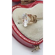 Unisex 14k Yellow Gold Huge CZ Single Earring Stud