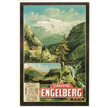 Stansstad Engelberg Bahn 1899 Switzerland Railway Timetable Postcard