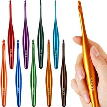 Svartur Crochet Hooks Ergonomic, 9Pcs Hand-Polished Aluminum Crochet Needles (3.