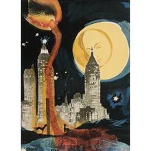 Salvador Dali (1904-1989). Manhattan Skyline, 1976 Poster Canvas Movie Film Prin