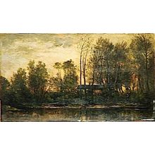 sunset-lower-meudon-1869 Poster Canvas Movie Film Print A0 A1 A2 A3 A4 A5 A6 Art