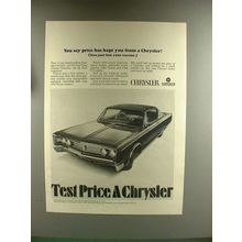 1967 Chrysler Newport 2-door Hardtop Car Ad - Price Kept You
