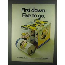 1967 Falstaff Beer Ad - First Down. Five to Go.