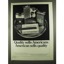 1972 American Tobacco Cigarette Ad - Carlton, Pall Mall