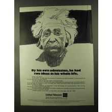 1973 United Telecom Ad - Einstein - By His Admission