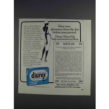 1980 Diurex Water Pills Ad - Wear Dress Before Period