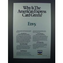 1989 VISA Credit Card Ad - Why American Express Green?