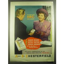 1946 Chesterfield Cigarettes Ad - Claudette Colbert