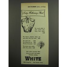 1953 White Lady Hathaway Shirt Advertisement