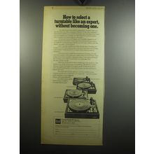 1975 Dual Turntables Ad - 1225, 1226, 1228, 1229Q - How to select a turntable