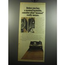 1975 Dual Turntables Ad - Before you buy a manual turntable, consider