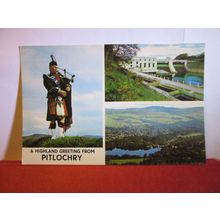 multiview, PITLOCHRY , SCOTLAND unused postcard dated 1971 #