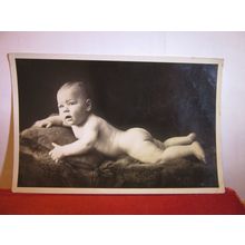 naked baby antique photograph postcard from ARGENTINA #