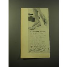 1960 Lord & Taylor Bertlyn Slippers Ad - And away you go