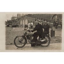 Motorcycle Riders Arrive At Beach Antique Bike Riders Postcard