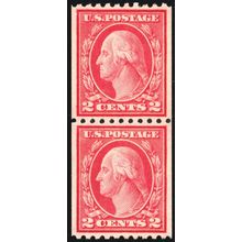 487, Mint NH Superb 2¢ Coil Pair - PSE Certificate Graded 98 * Stuart Katz