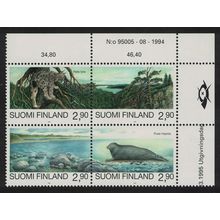 Finland Lynx Ringed Seal Endangered Animals Block of 4 1995 MNH SG#1387-1390