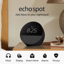 Amazon Echo Spot (Newest Model), Great for Nightstands, Offices and Kitchens, Sm