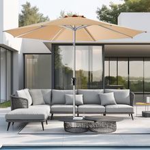 9FT Aluminum Outdoor Patio Umbrella, 5-Year Fade Resistant Market Table Umbrella