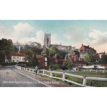 EC907 MARKET DRAYTON FROM NEWPORT ROAD. NORTH STAFFORD RAILWAY . PRINTED POSTCA.