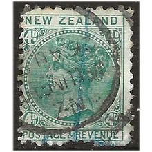 New Zealand 1897 SG241a 4d Bluish-Green Perf 11 Good/Fine Used . .. .