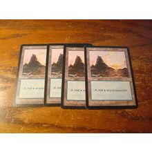 Magic The Gathering, MTG, 4- Cards, 1996, Sunset, ISLAND, ex/nm