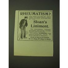 1900 Sloan's Liniment Ad - Rheumatism?