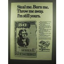 1974 U.S. Savings Bonds Ad - Steal Me. Burn Me.