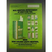 1977 Kent Cigarettes Ad - Real Menthol Refreshment