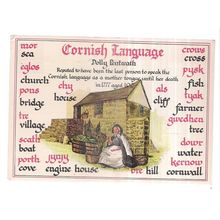 CORNISH LANGUAGE, CORNWALL used postcard 1975 postmark.. by Murray King =