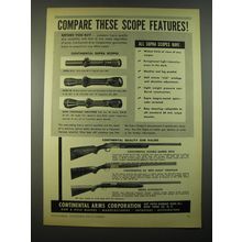1953 Continental Arms Ad - Supra Scope, Breda Automatic, Continental 62