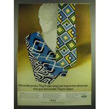 1971 Du Pont Qiana Ties Ad - Personality prints: They'll wipe away insecurities