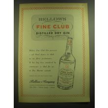 1945 Bellows & Company Fine Club Gin Ad