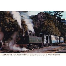 Steam Train Leaves Puget Theniers Railway Station Alpes French Postcard