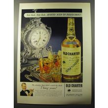 1953 Old Charter Bourbon Ad - Tick-tock.. tick-tock.. Quietly Aged to Perfection