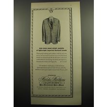 1955 Brooks Brothers Sport Jackets Ad - Our own make sport jackets