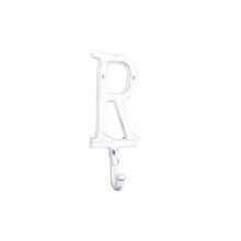 Pack Of 2] Whitewashed Cast Iron Letter R Alphabet Wall Hook 6""