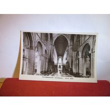 NAVE WEST, PETERBOROUGH CATHEDRAL. unused vintage postcard RP =