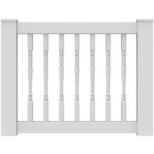 36” Vinyl T-Rail Gate Kit with Turned Balusters, White
