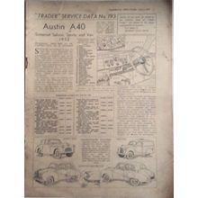 AUSTIN A40 SOMERSET, SPORTS & VAN 1952 MOTOR TRADER SERVICE BOOKLET No. 193