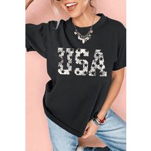 Black Star USA Graphic Crewneck T Shirt
