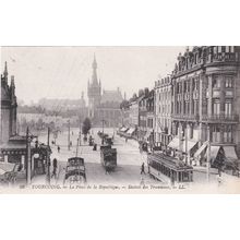 EC927 TOURCOING - LA PLACE DE LA REPUBLIQUE-TRAMWAY STATION. LL PRINTED POSTCARD